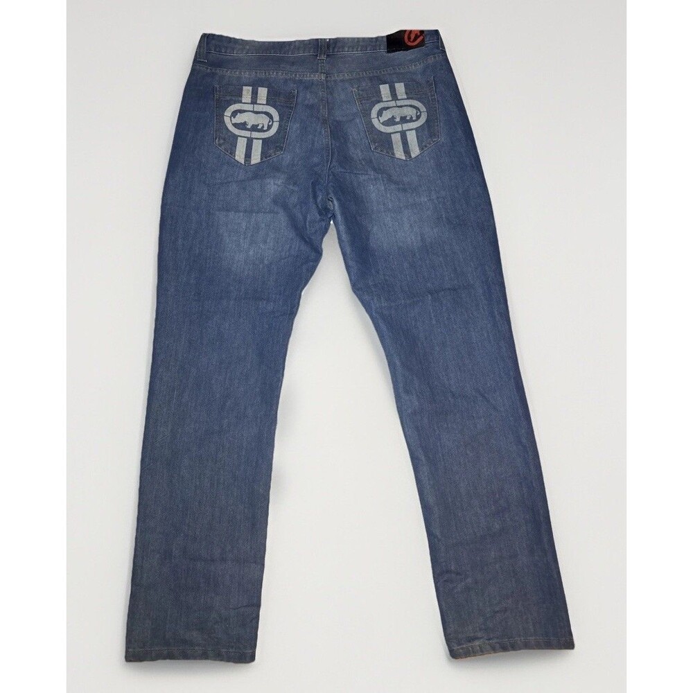 Ecko Ultd Y2k Hip-Hop Skater Mens Rhino Logo Athletic Denim Jeans Size 38x33